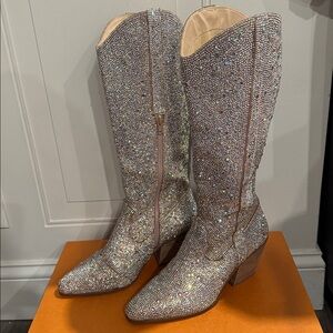 Matisse Nashville Silver Rhinestone Heeled Boots